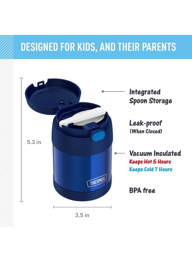THERMOS FUNTAINER 10 Ounce Stainless Steel Vacuum Insulated Kids Food Jar with Folding Spoon, Navy - Image 2